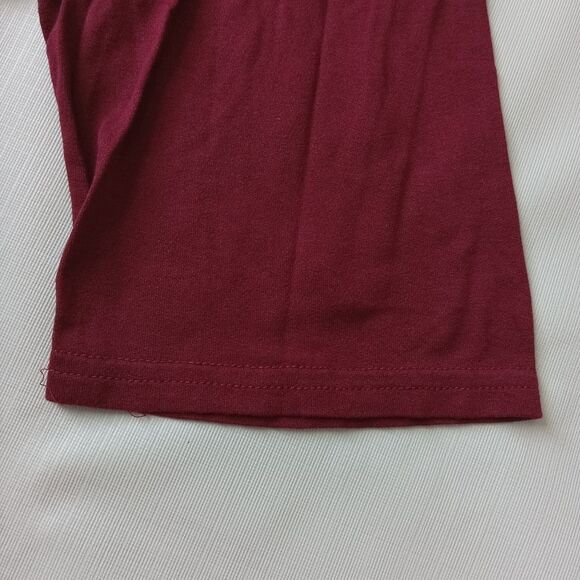 Rue21 Plus Size Maroon Red Sheer Mesh Yoke Roll Tab Sleeves Casual Shirt 3X - Picture 10 of 12